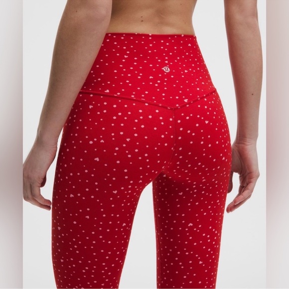 Lululemon Align High Rise Pant Leggings Red Heart Scatter Dot Print Size 10 NWT - Picture 5 of 12